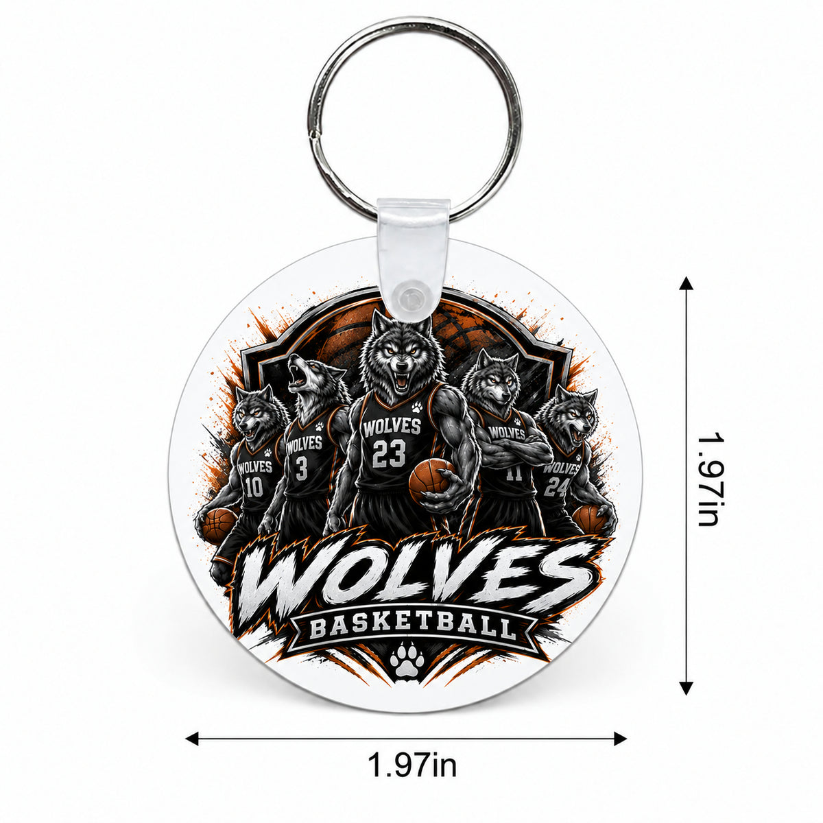 Wolves Basketball Custom Keychain