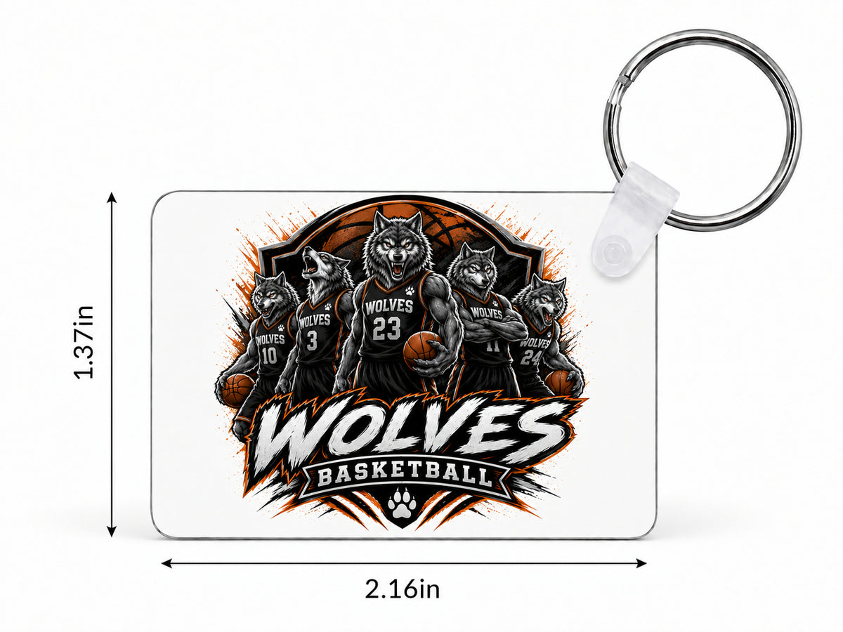 Wolves Basketball Custom Keychain