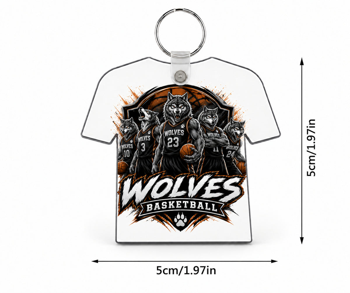 Wolves Basketball Custom Jersey Keychain