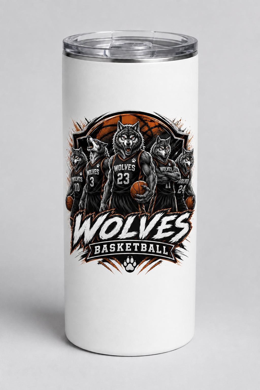 Wolves Basketball Skinny Tumbler
