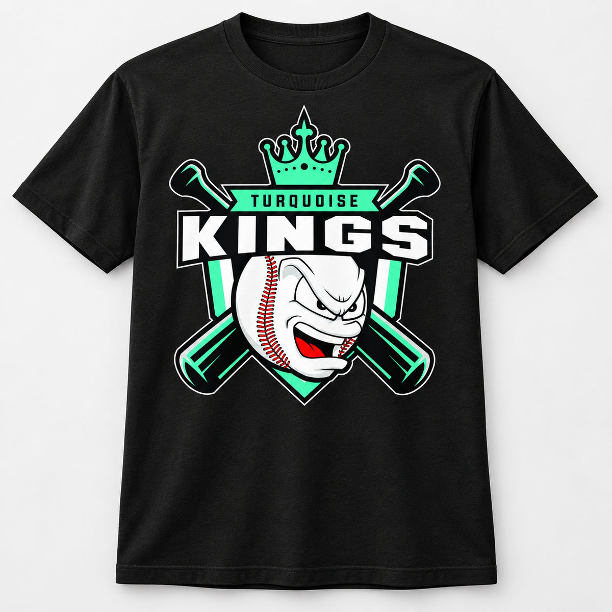 Turquoise Kings Baseball Short Sleeve