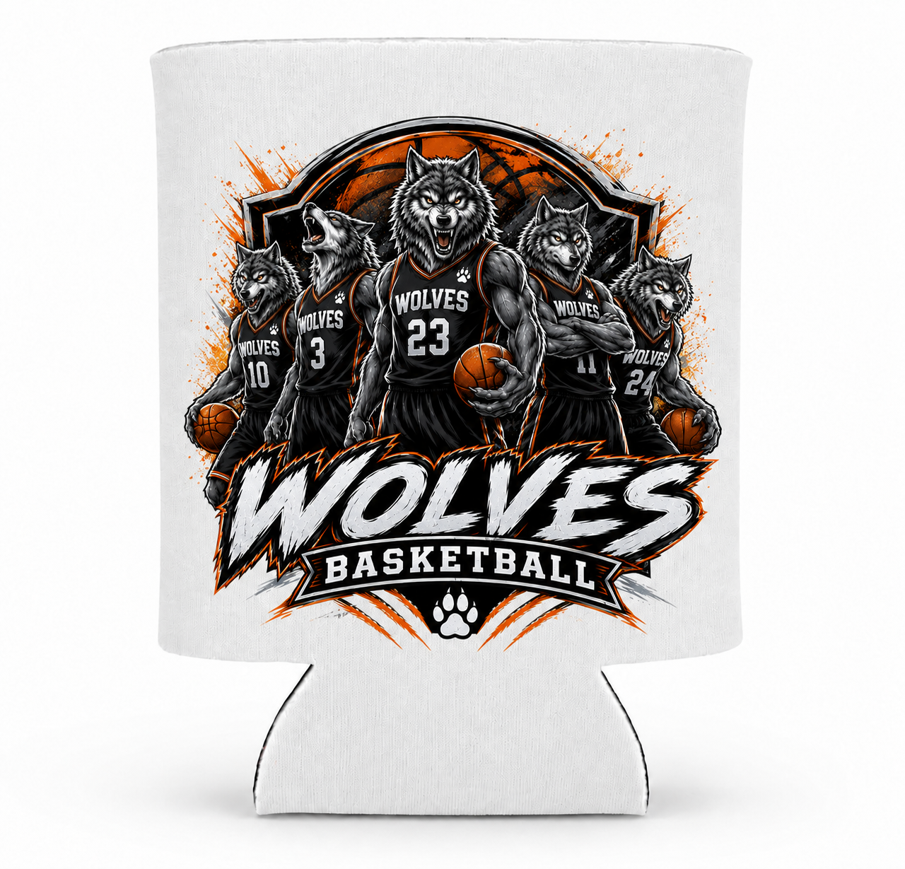 Wolves Basketball Coozie