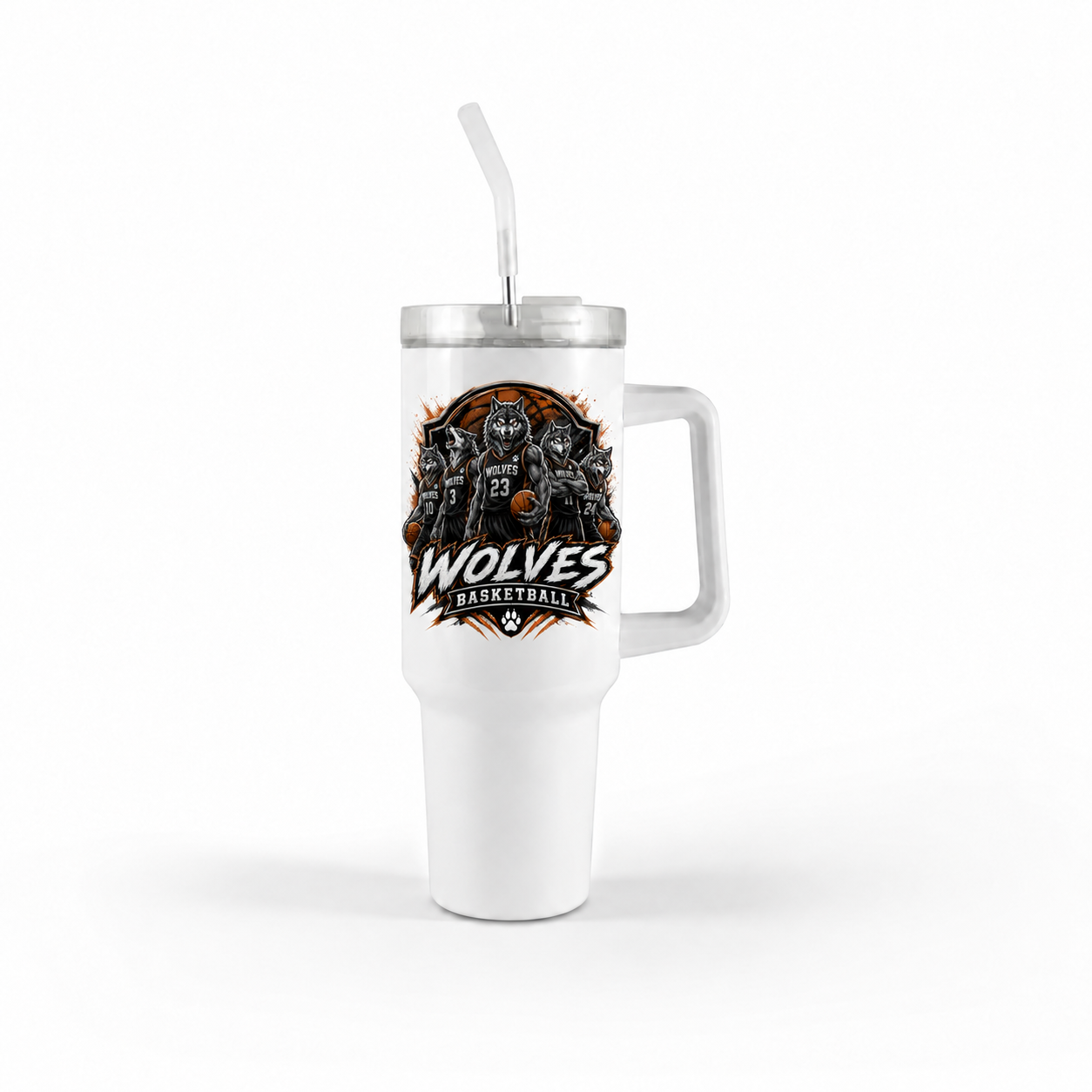 Wolves Basketball 40oz Tumbler w/ Handle