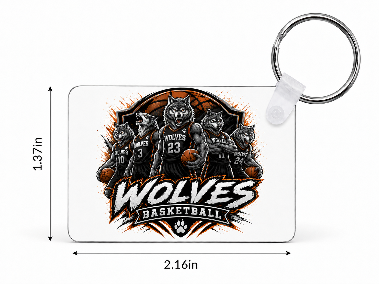 Wolves Basketball Custom Keychain