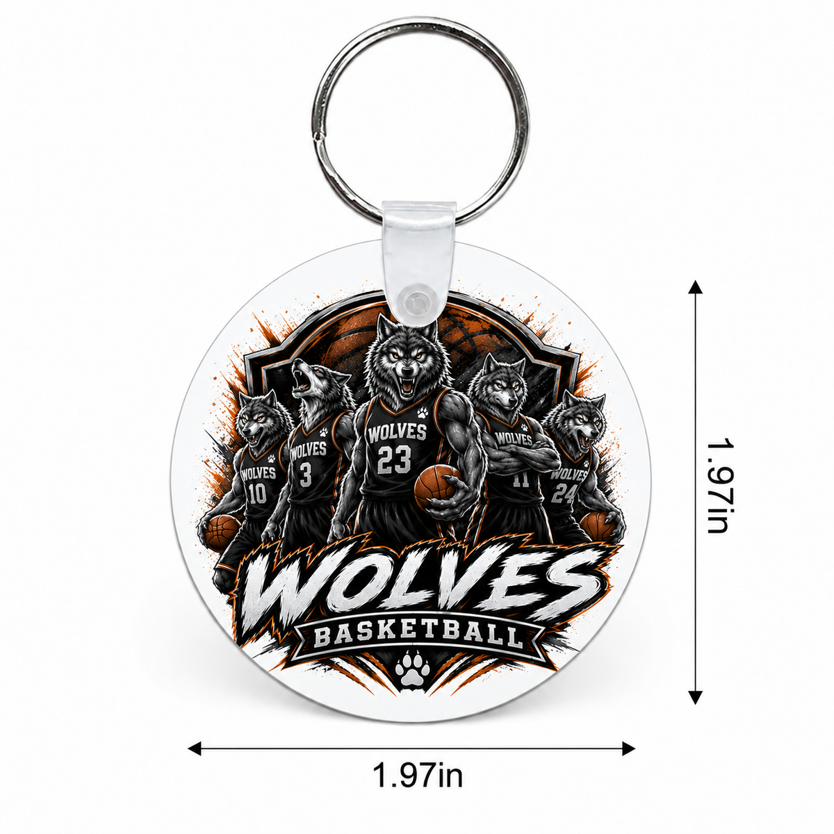 Wolves Basketball Custom Keychain