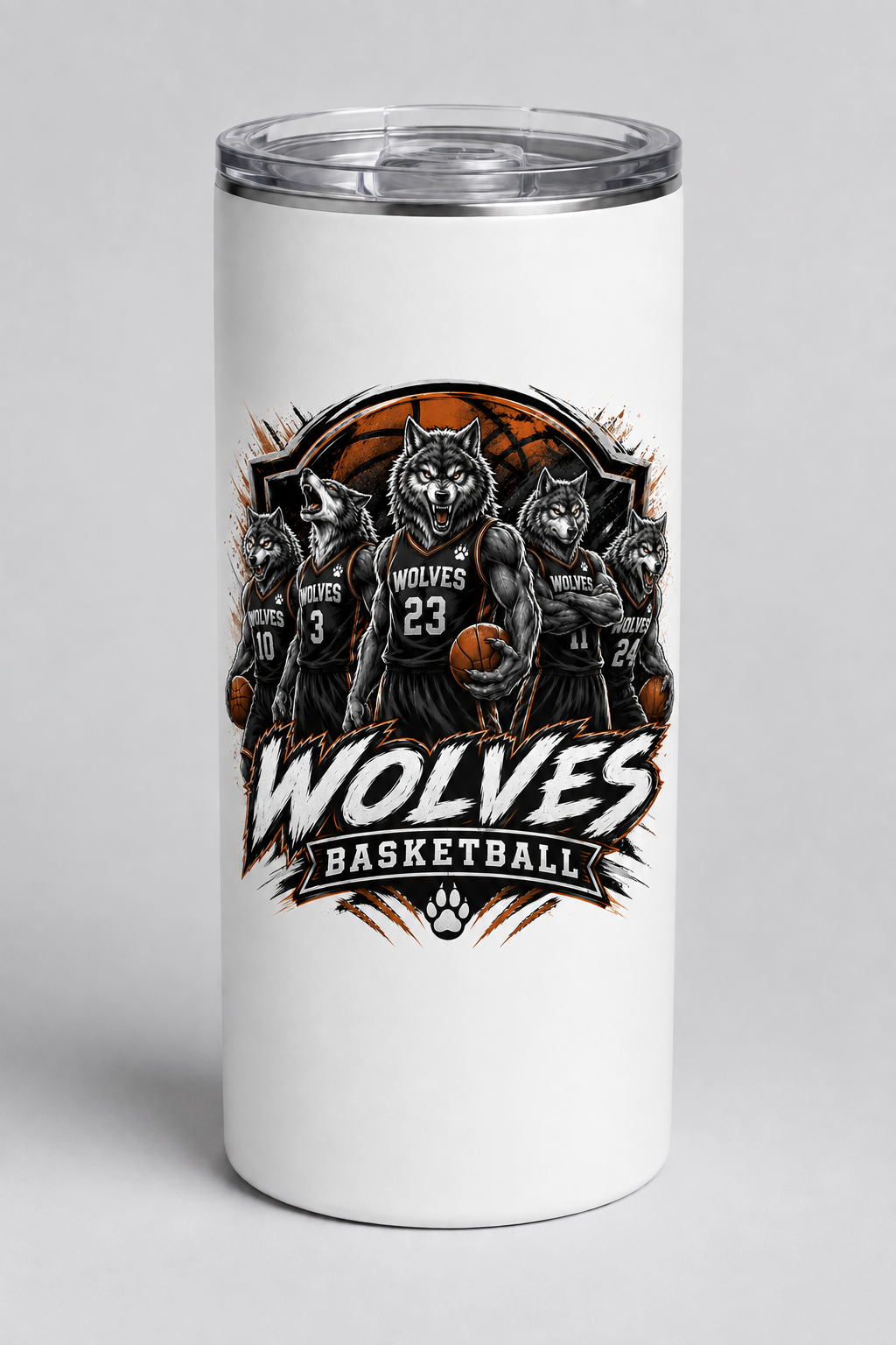 Wolves Basketball Skinny Tumbler