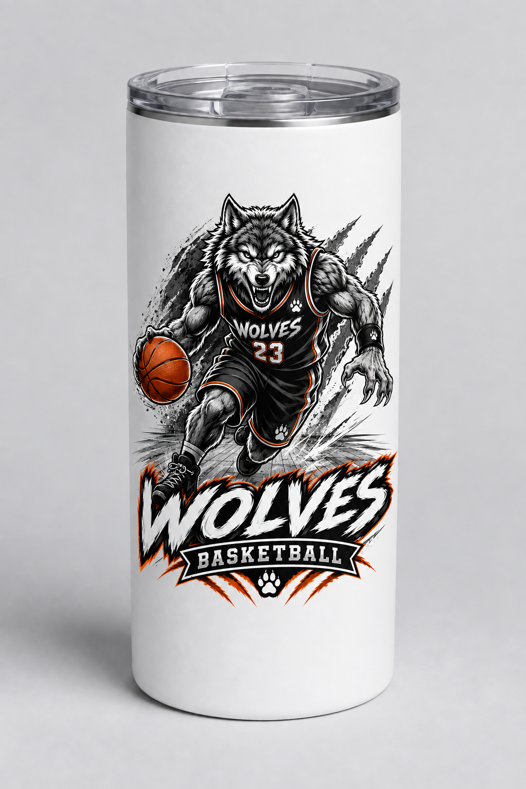 Wolves Basketball Skinny Tumbler