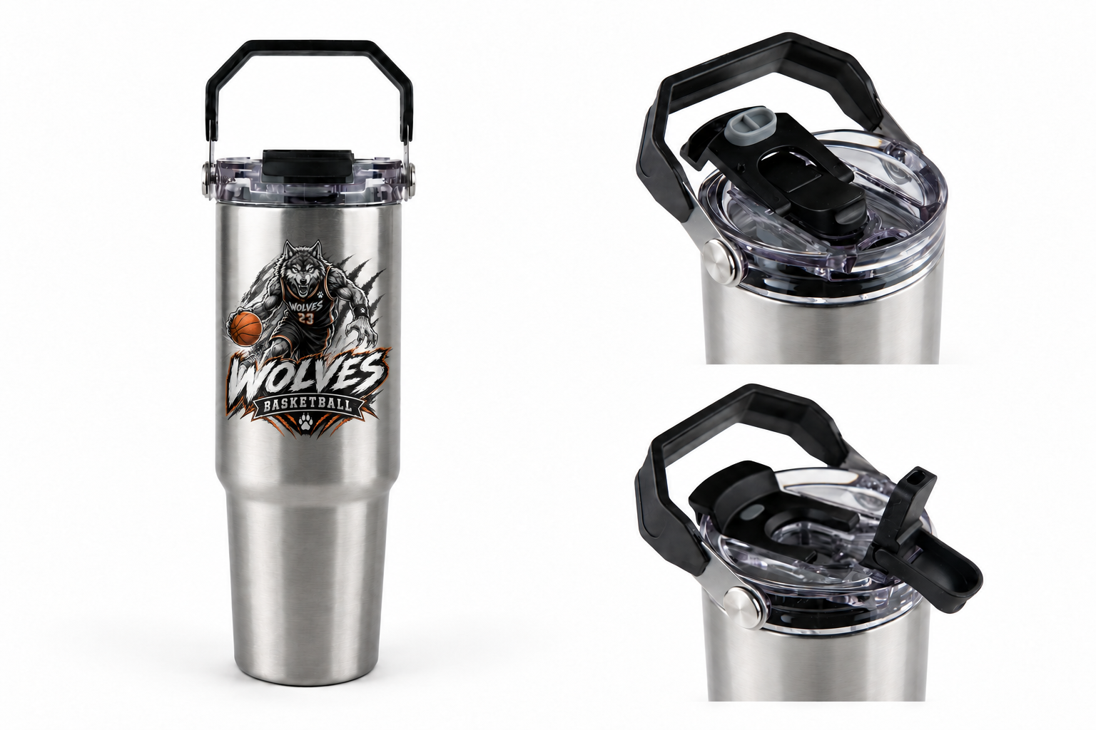 Wolves Basketball 30oz Tri-Sip Tumbler