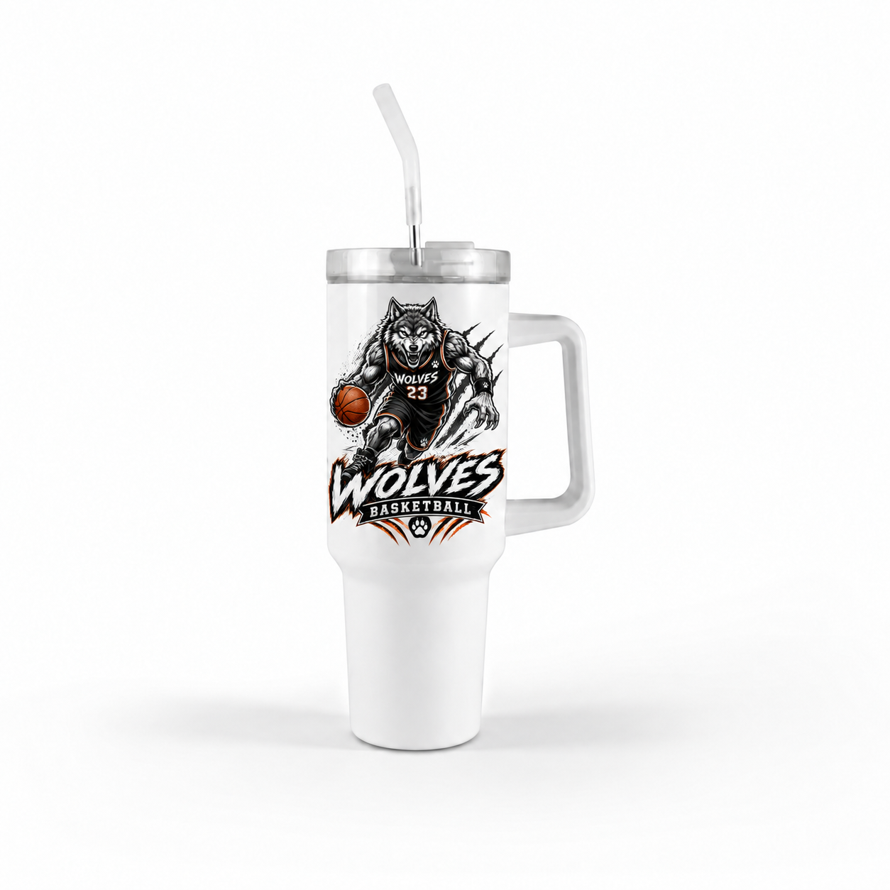 Wolves Basketball 40oz Tumbler w/ Handle