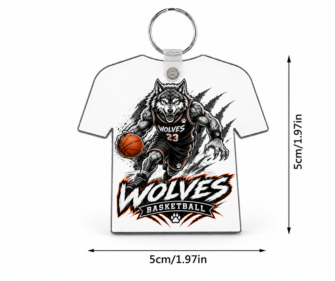 Wolves Basketball Custom Jersey Keychain