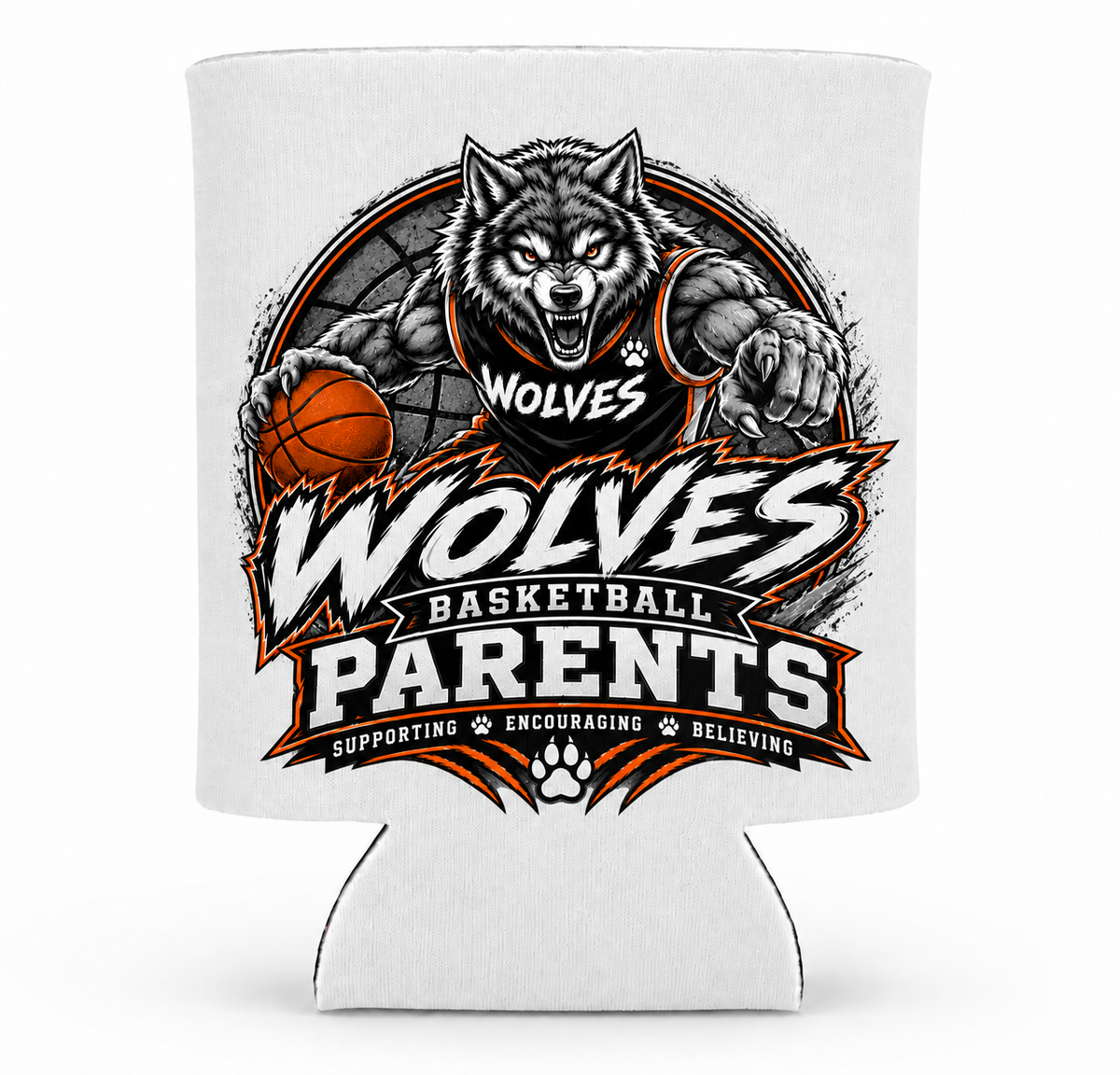 Wolves Basketball Coozie