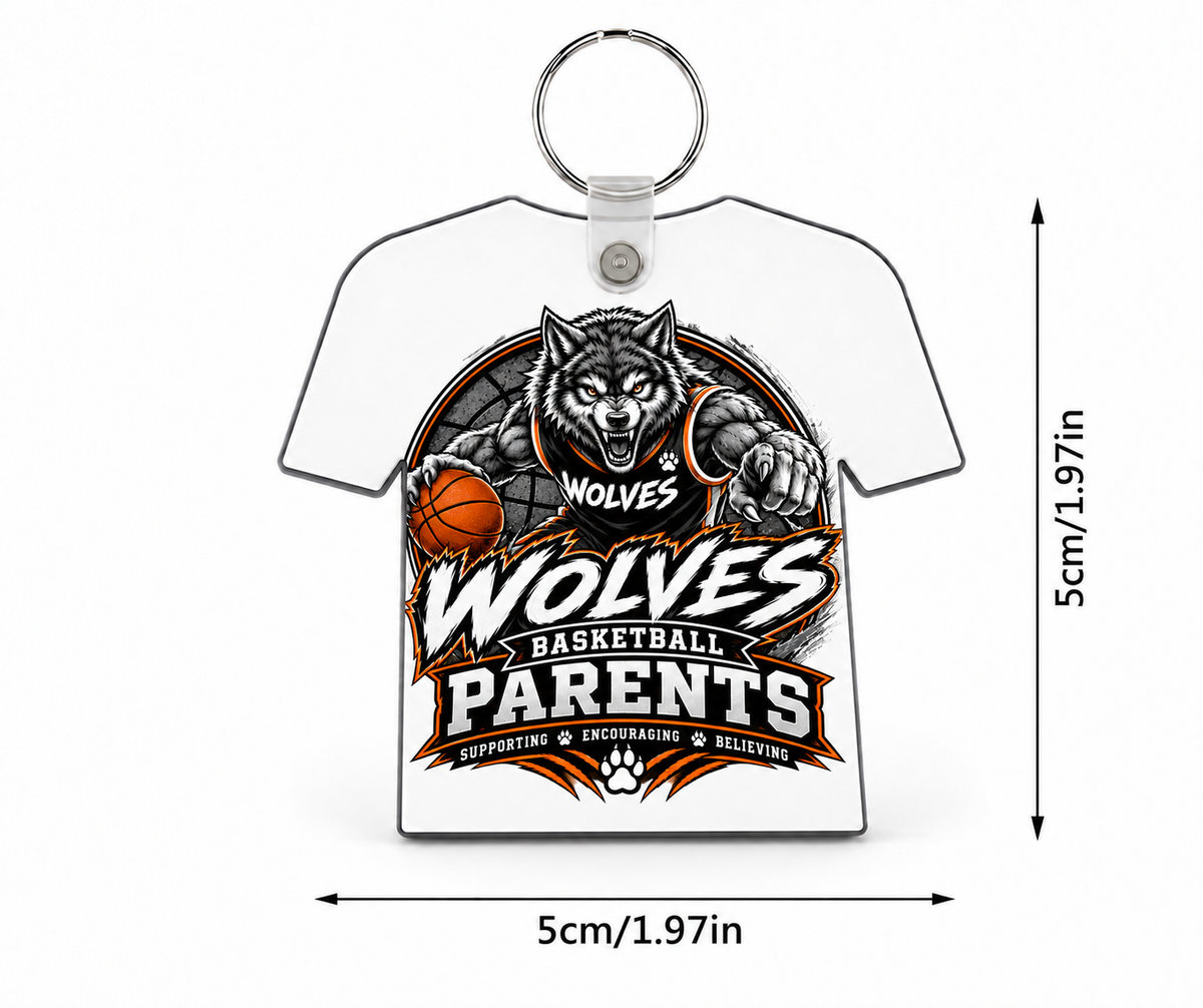 Wolves Basketball Custom Jersey Keychain