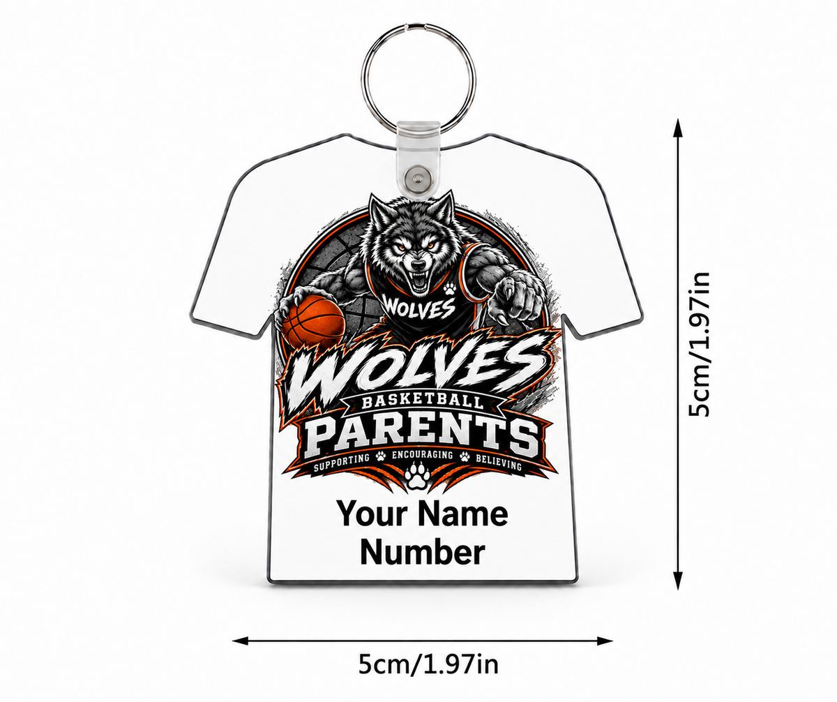 Wolves Basketball Custom Jersey Keychain