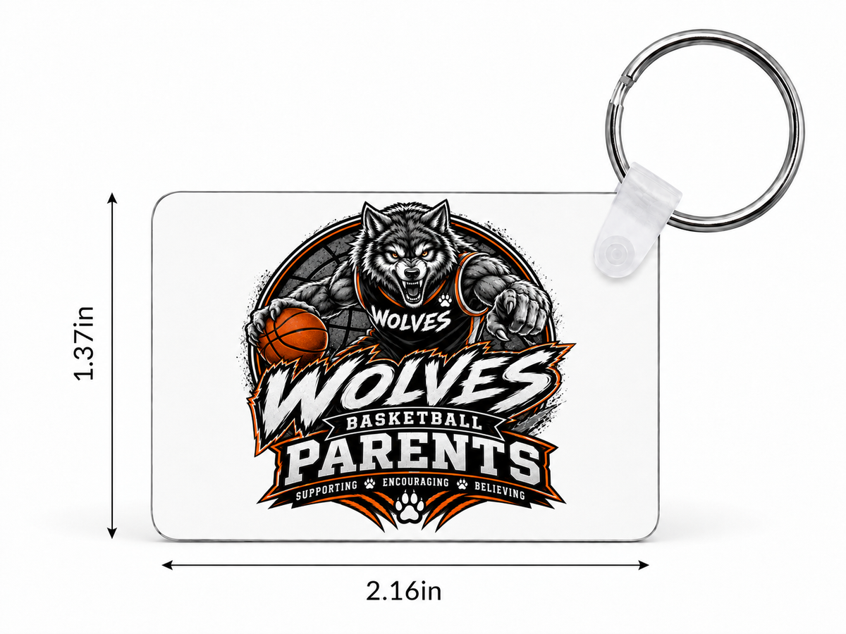 Wolves Basketball Custom Keychain