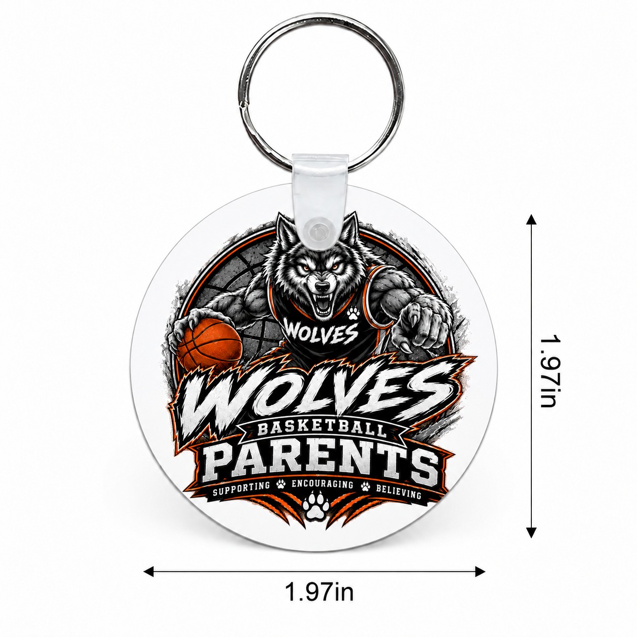 Wolves Basketball Custom Keychain
