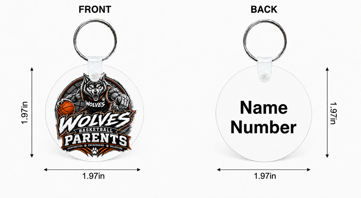 Wolves Basketball Custom Keychain
