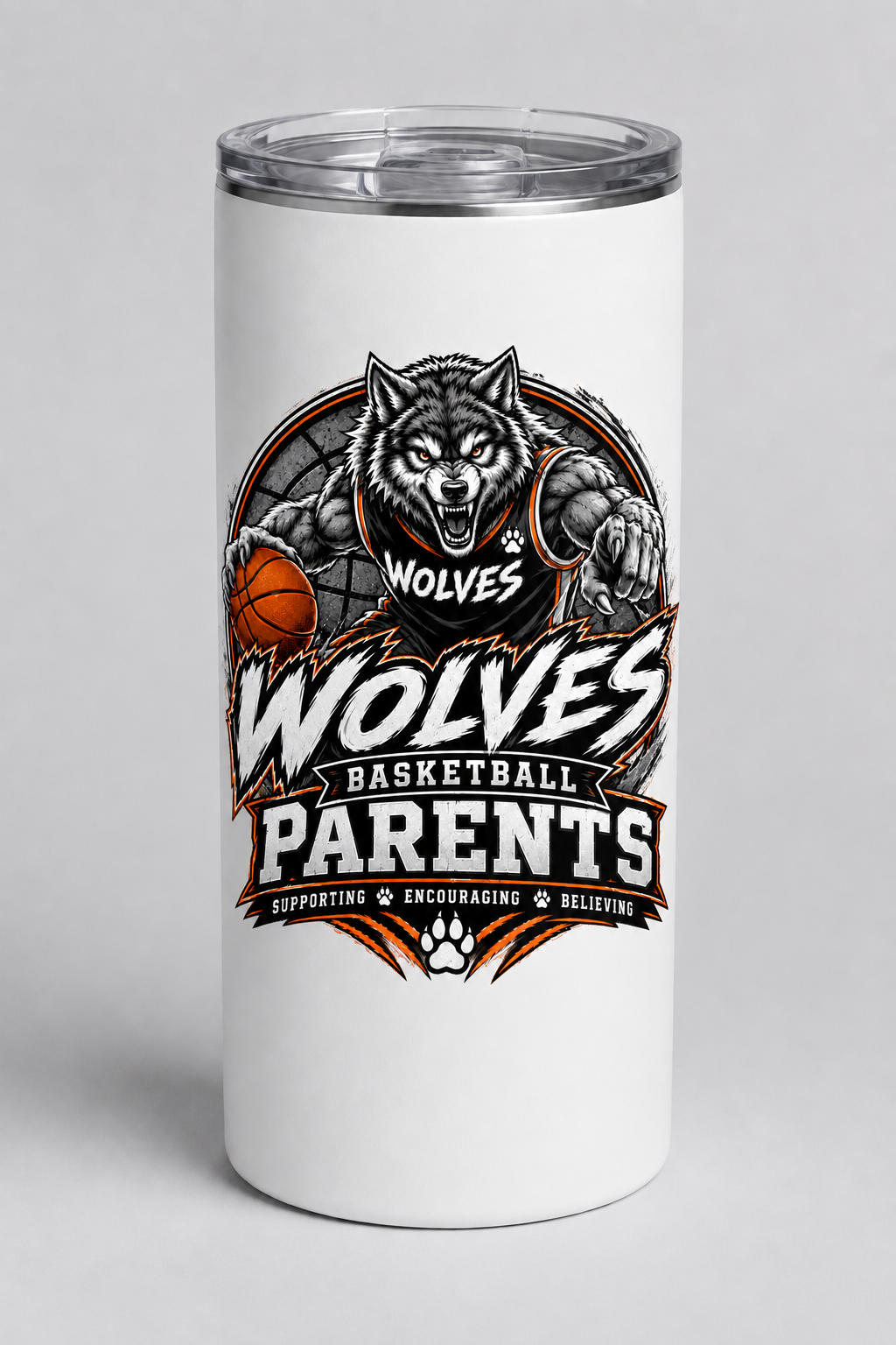 Wolves Basketball Skinny Tumbler