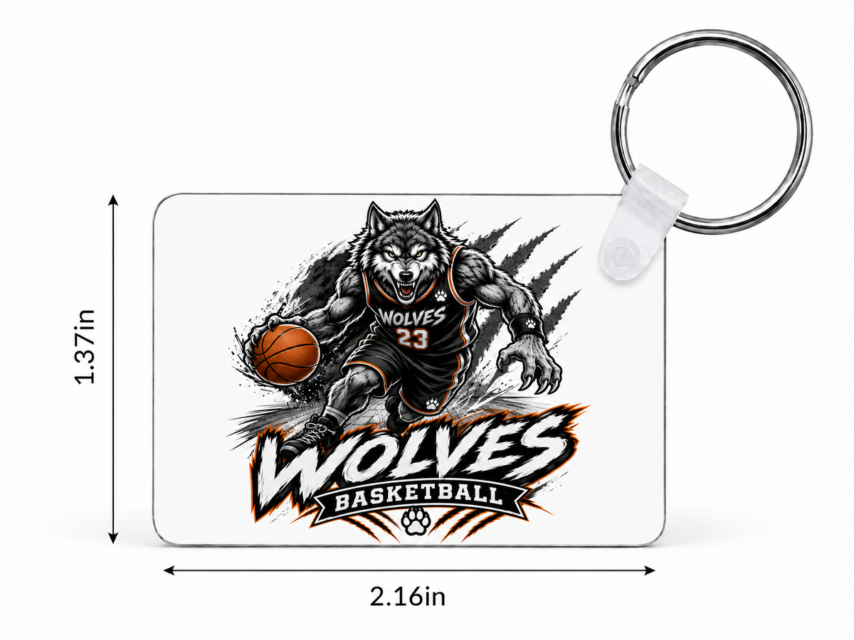 Wolves Basketball Custom Keychain
